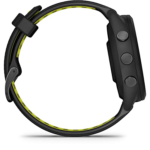Forerunner® 265S Black Bezel and Case with Black/Amp Yellow Silicone Band