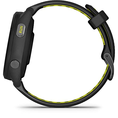 Forerunner® 265S Black Bezel and Case with Black/Amp Yellow Silicone Band