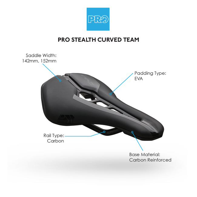 PRO Stealth Curved Team Black Saddle