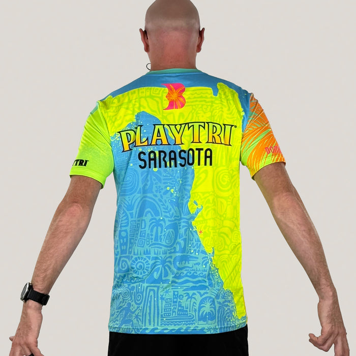 Playtri Sarasota x Bomboom Men's Short Sleeve Tech Tee