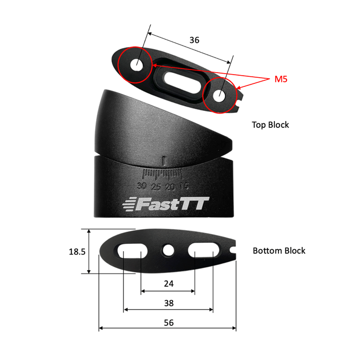 FastTT Adjustable Angled Riser Kit M5 (Standard)