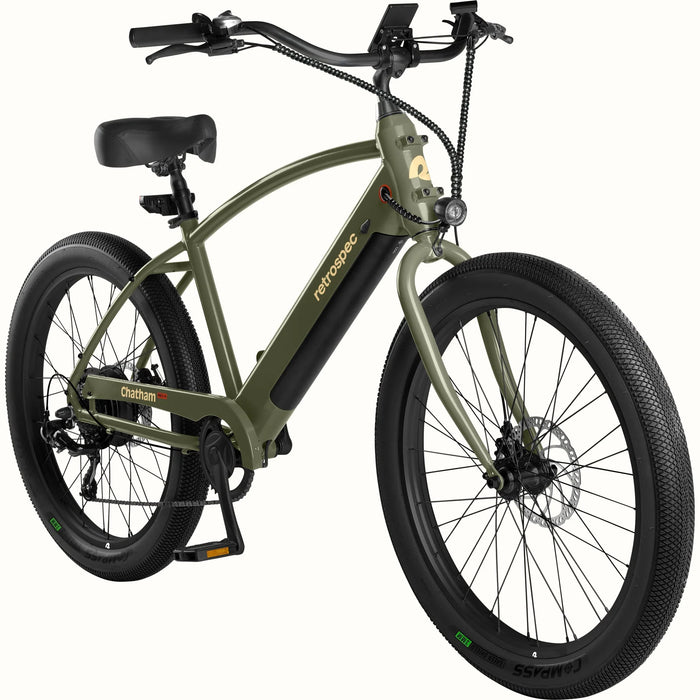 beach cruiser electric bicycle Retrospec Chatham Rev+ 2 Unisex Electric Beach Cruiser Matte Black