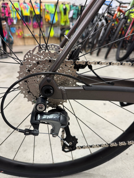 Close-up of a bicycle chain and gear system 