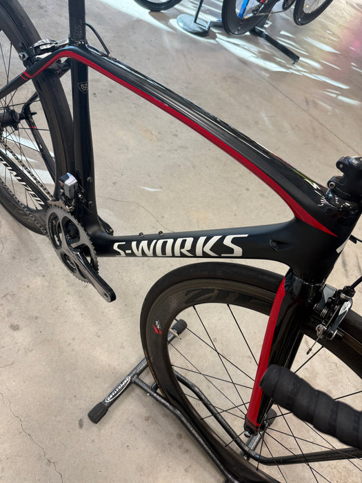 Specialized Tarmac S-WORKS Road Bike, Shimano Dura Ace Di2, Zipp 404 Carbon wheels, size 52CM - USED