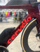 Close-up of a Red Hot Cervelo P5 Force AXS triathlon bike frame
