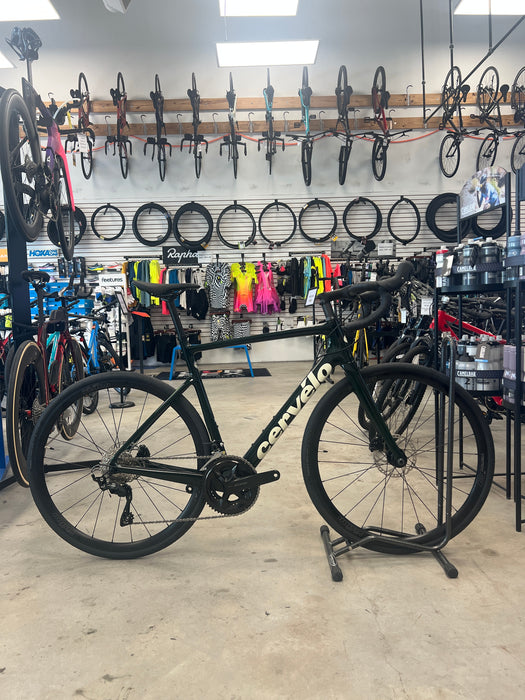 Cervélo Caledonia 105 12-Speed 2026 side view on display in a bike shop