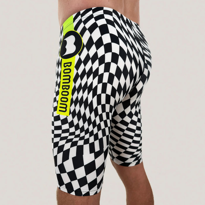 Bomboom Men’s Three Quarter Length Swim Jammer – Checkadelic