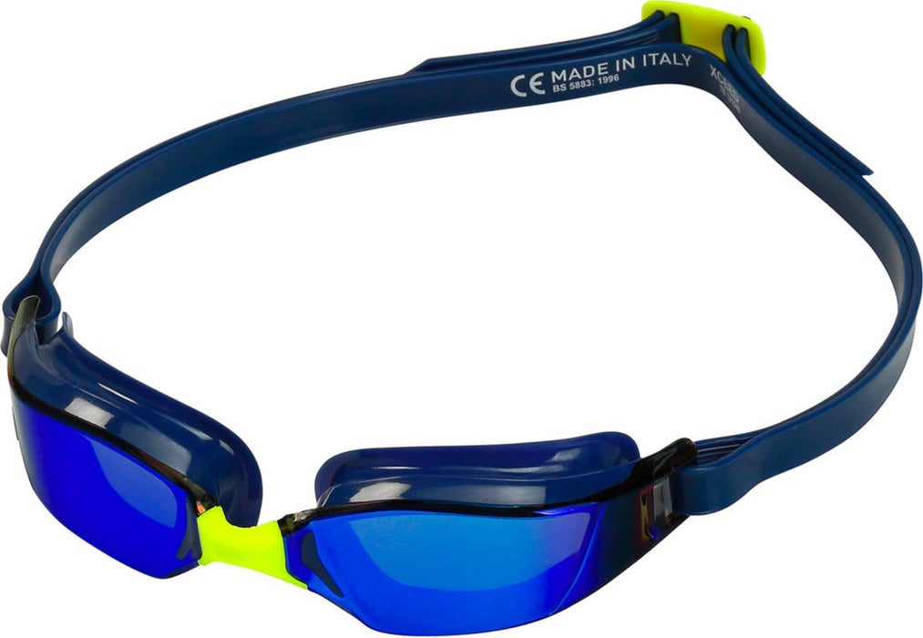 Aquasphere XCEED Swim Goggles - Titanium Lens Navy, Yellow & Navy