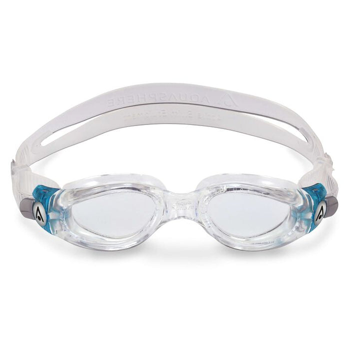 Aquasphere Kaiman (Compact Fit) Goggles- Clear Frame (Turquoise Accents)/Clear Lens