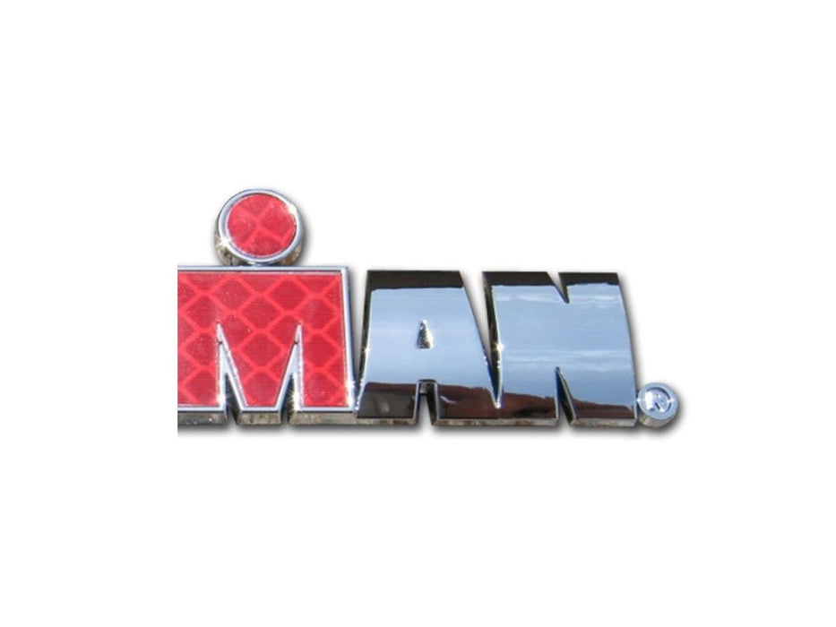IRONMAN Triathlon Word Chrome Auto Emblem with Reflective insert by Elektroplate